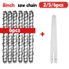 4/6/8 Inch Chains and Guide Bar Mini Steel Chains Electric Saw Blade Electric Power Tool Saw Accessory Replacement Wood Cutting 1