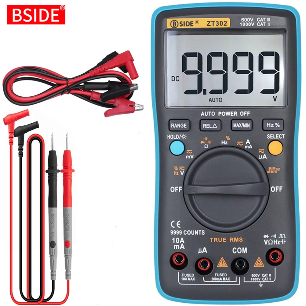 Digital Multimeter BSIDE ZT301 True-RMS DC/DA Voltmeter Ammeter multimeter Professional DMM Resistance Ohm Cap Temp Tester Meter bore dial gauge Measurement & Analysis Tools