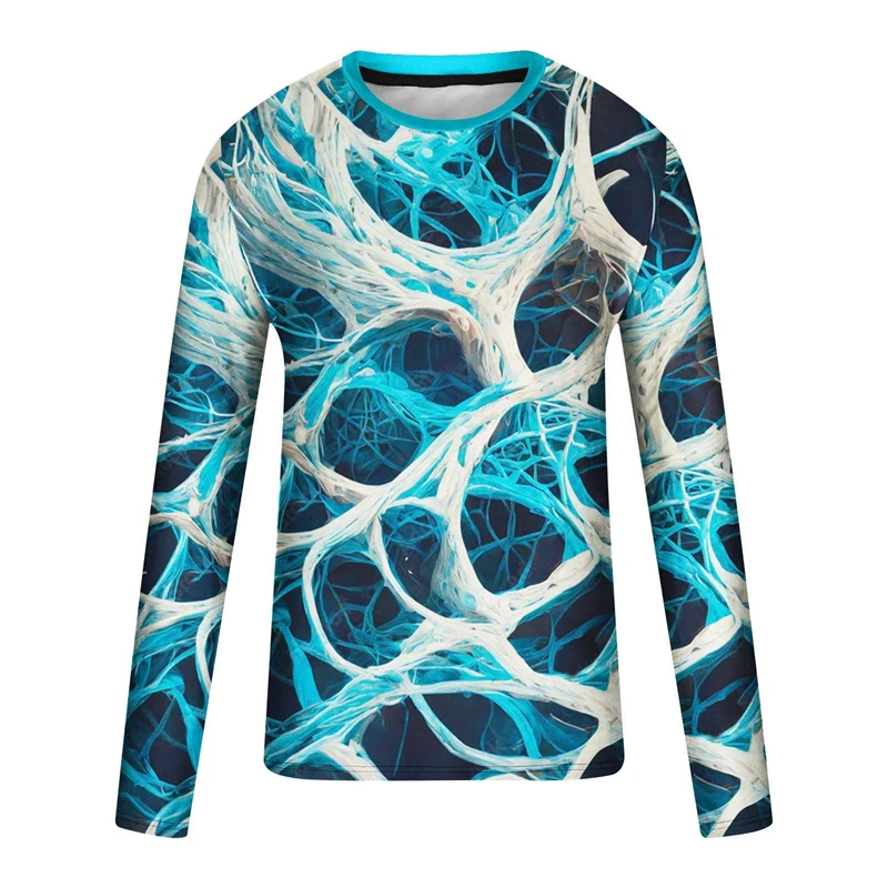 

3D Print Vintage Art Pattern T Shirts Men Long Sleeve Casual Fashion T-shirt Top Sweatshirt Breathable Streetwear Loose Tees