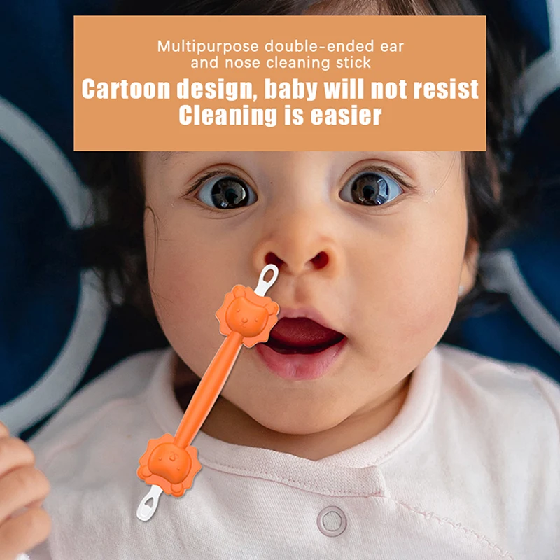 Baby Cleaner Spoon Double-headed Soft Wax Curette Picker Nose Cleaner Silicone Ear Wax Pickers, ear wax pickers