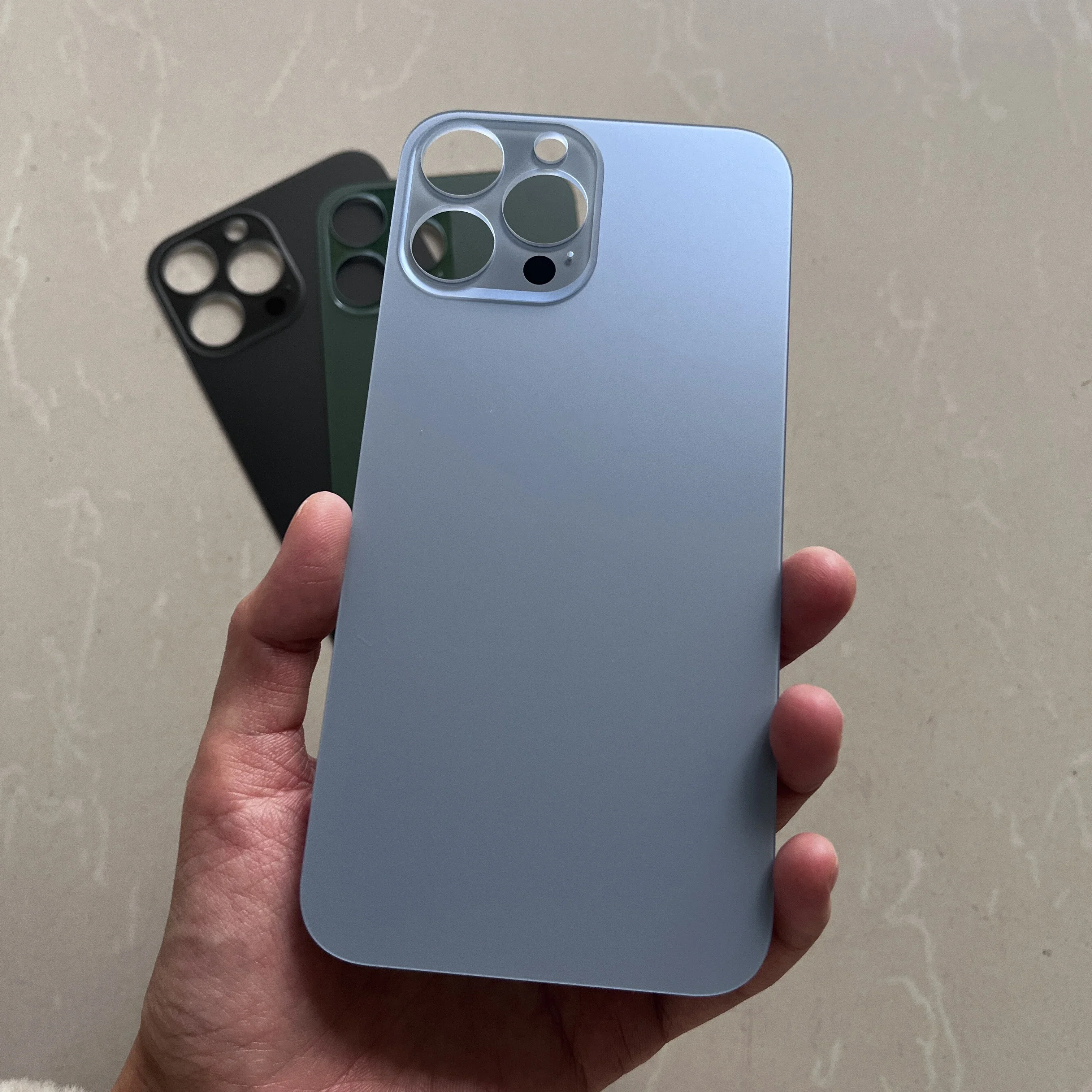 【バッテリー100% 背面ガラス新品】iPhone13ProMax 256GB iPhone 13 Pro Max用背面ガラス交換部品、10個入り2in1ビッグホール