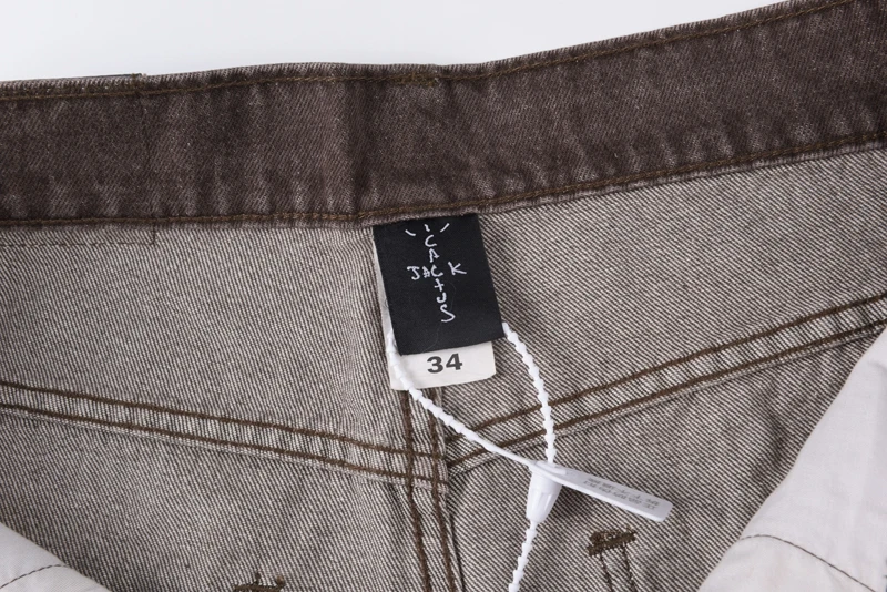 Utopia Shorts American Wash Made Old Graffiti Alphabet Print Loose Cactus Jack Denim Shorts for Men Women