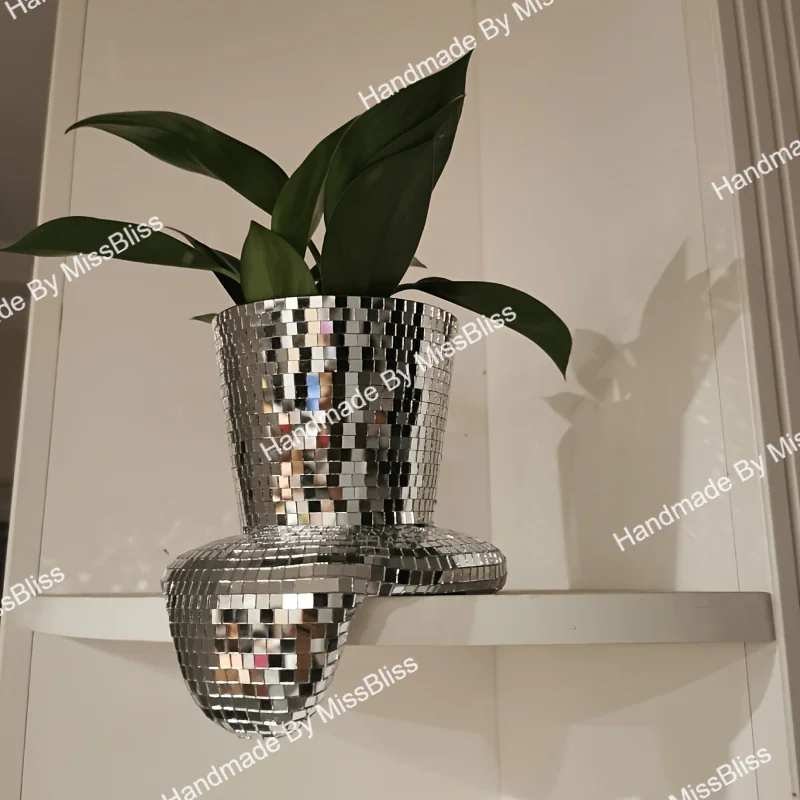 Fioriera a Forma Di Palla Da Discoteca, Vaso per Piante, Vaso