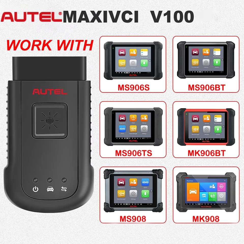Autel VCI V100 MaxiSYS Vehicle Communication Interface - Bluetooth Diagnostic Connector For MS906BT MS906TS