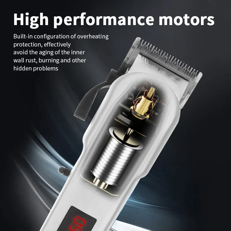 WAIKIL professional men's hair clipper hair salon specific styling tool charging cordless LCD digital display hair clipper 3