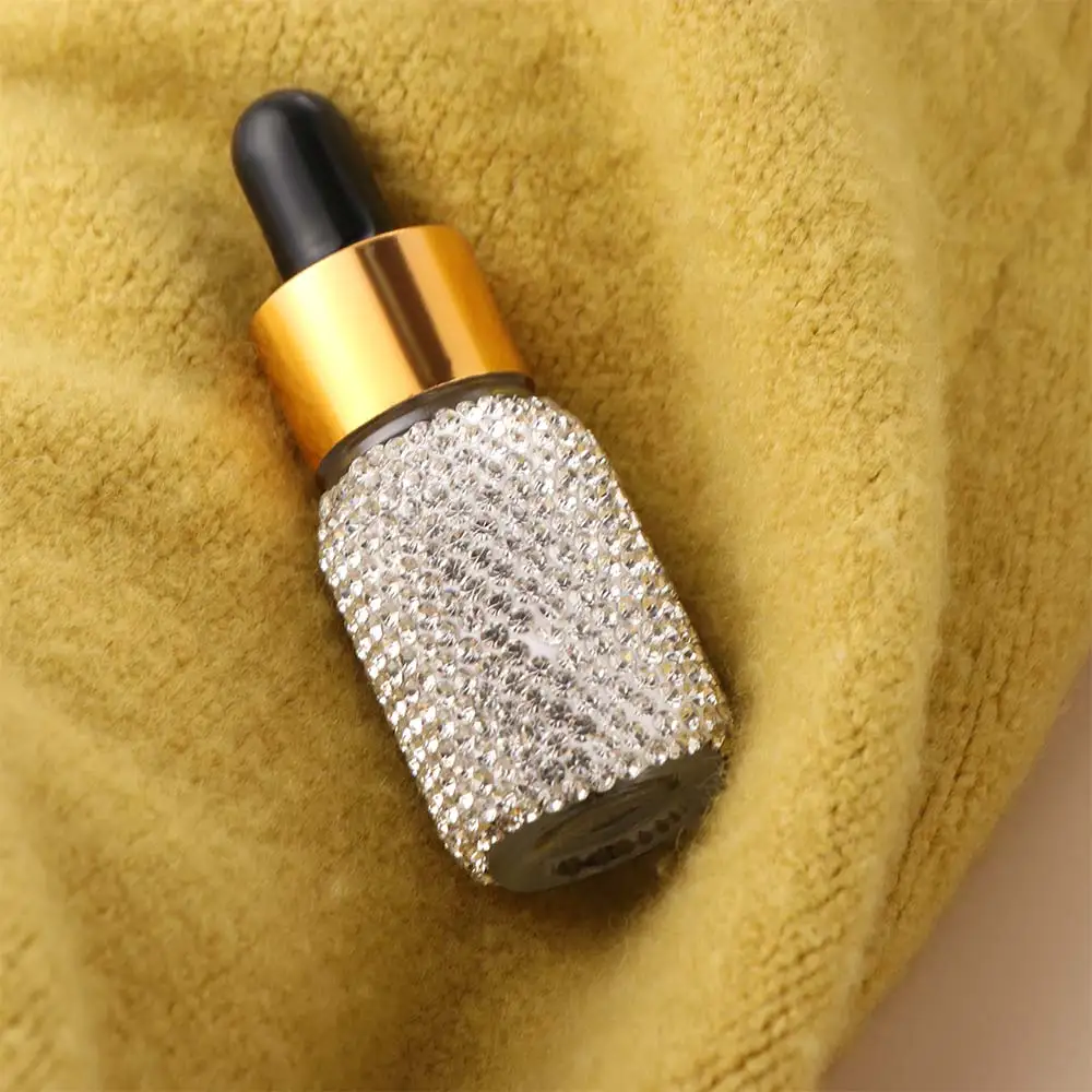 Gift Sparkling Empty Bottle Rhinestone Refillable Essential Oil Dropper Bottle Luxury 5ml Essential Oil Vials Handicraft
