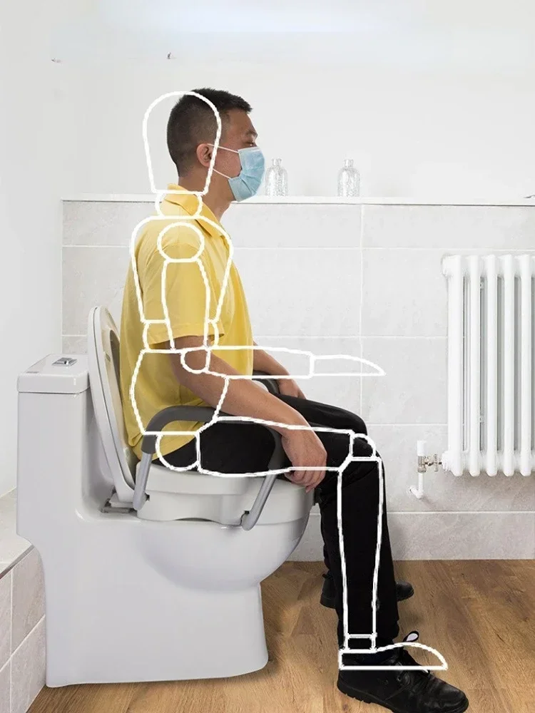 Toilet Height Increase Pad  Removable Raised Seat with Arms for Elderly and Pregnant Enhanced Bathroom Support Easy Installation 5