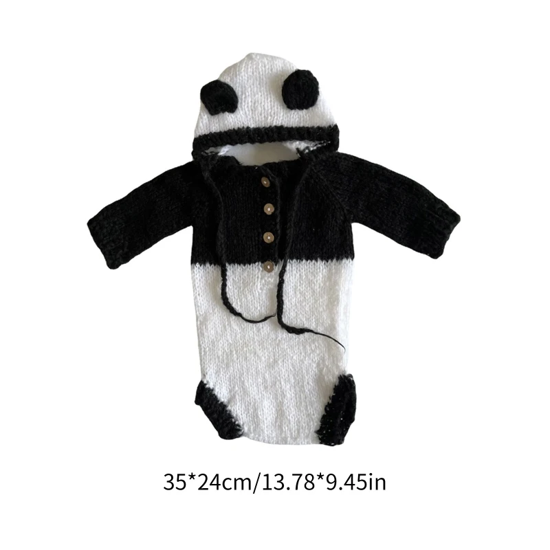 

Baby Photo Props Panda Costume Set Newborns Photography Props Romper Beanie Hat