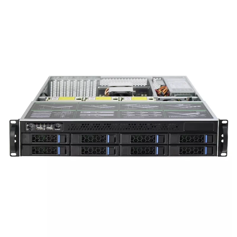 2U 560MM 8bays 8 HDD Hotswap Server Case Rackmount ATX Chassis Support 12*10.5nch Motherboard With 6GB 12GB SATA SAS NVME BP