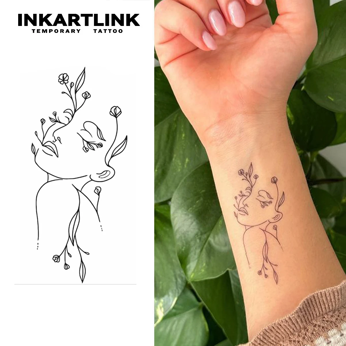 Tatuajes De Un Reloj Y Flores Sencilla Tatuaje Temporal De Flor De