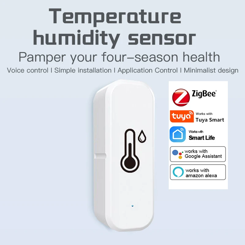 Support Tuya Zigbee Temperature Humidity Sensor Smart Home Device Compatible with Google Home Alexa for Environmental Monitoring 5