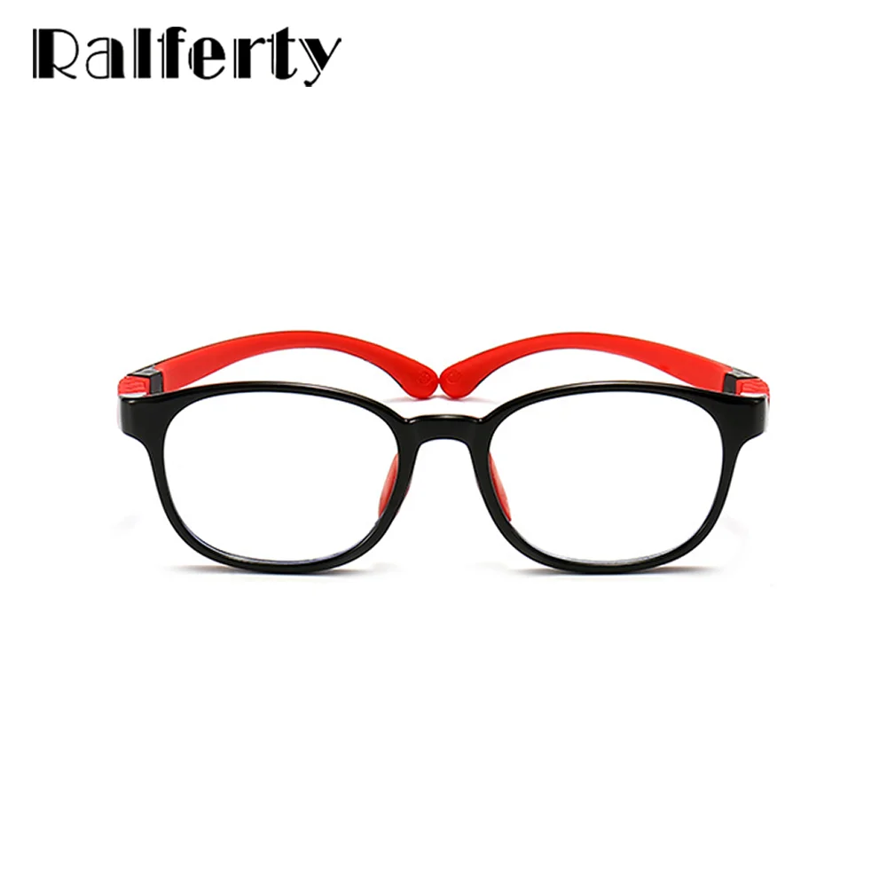 Anti Blue Light Glasses Eyeglasses Frames Eyewear Frames Ralferty TR90 Child Eyeglass Frame Silicone Hinge Girl Boy Kids Anti Blue Glasses Flexible 0 Diopter Prescription Optic Frame