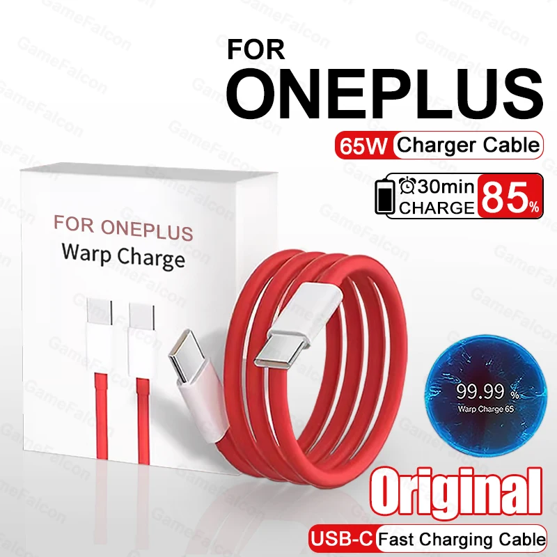 

Оригинальное сверхбыстрое зарядное устройство 6A, 65 Вт для Oneplus 9, 8T, 7T, 8, 7 Pro, кабель USB C to Type C, USB Warp, быстрая зарядка, аксессуары для быстрой зарядки 6T, 5T, 5