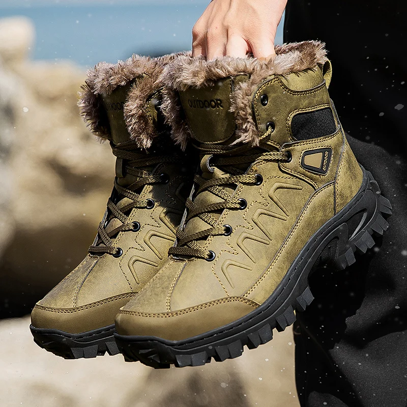 

New Hot Men's Hiking Camping Shoes Men Outdoor Waterproof Mountain Climbing Sneakers Mens Top Quality Fashion Casual Snow Boots