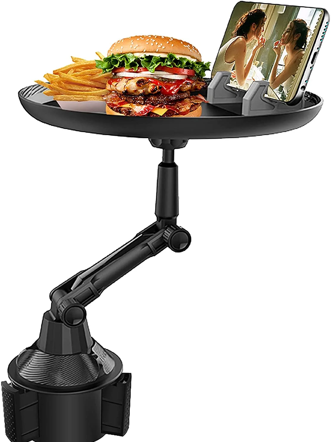 Car Cup Holder Tray Adjustable Mobile Phone Holder 360° Mount Food