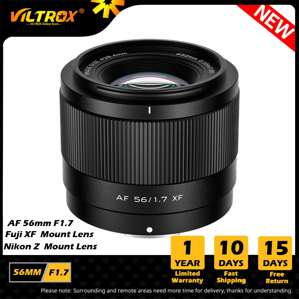 Viltrox Af 56Mm F1.7 Per Obiettivo Fuji X Nikon Z Leggero Grande Apertura Aps-C Obiettivo Fuji X-Mount E Obiettivo Fotocamera Nikon Z-Mount