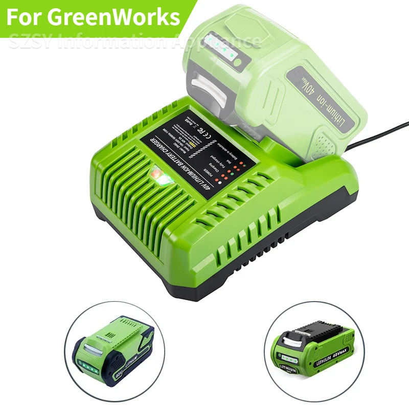 G-Max 40V Batteria Al Litio Del Caricatore 29482 Per Greenworks 40V Batteria Li-Ion 29472 St40B410 Ba40L210 Stba40B210 29462 20262 29282