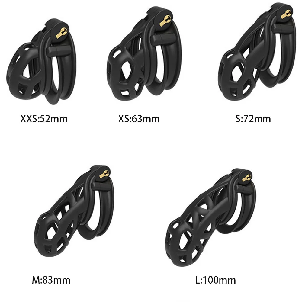Male Chastity Cage Sleeve With 4 Size Resin Penis Rings Discreet Sissy Femboy Cock Cage Devices Men Adult Goods penis chastity cage chastity lock sex toy chastity cage accessory penis cock ring