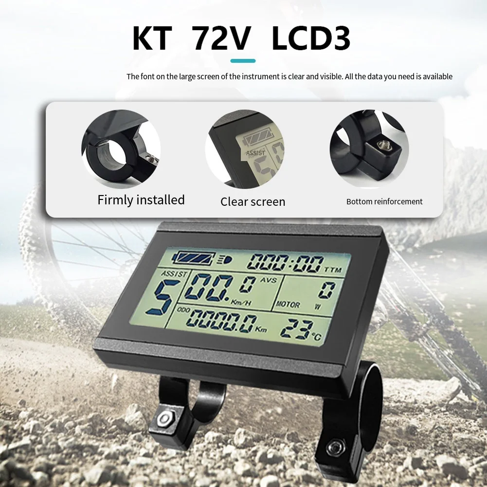 KT-LCD3 계기판 전기 자전거 LCD용 전자 자전거 수리용 백라이트 색상 사이클링 속도 및 주행 거리 표시
