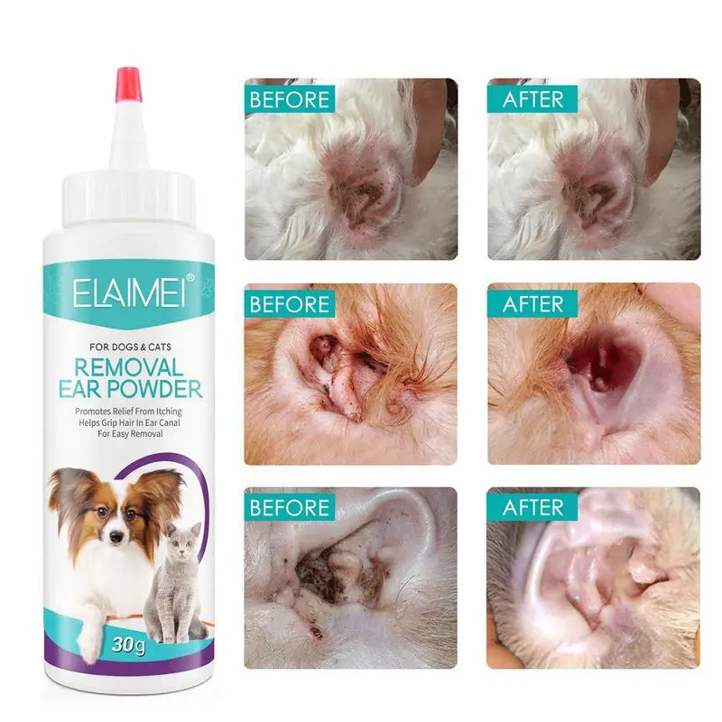 Pet Ear Powder Painless Hair Removal Powder Pet Health Care Ear Cleaner Odor Removal Accessories Dogs pet ear powder