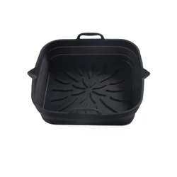 Silicone Reusable Baking & Frying Tray with Liner and Pizza Mat (Black)