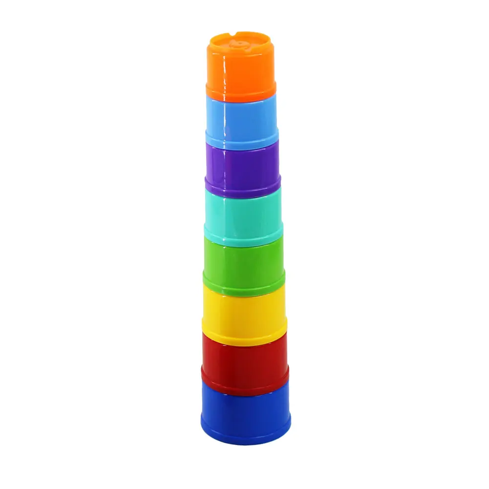 Stacking Tower Intelligence Fun Rainbow Stacking Ring Tower 8pcs Early Educational Toy For Toddlers Kids Christmas Birthday Gift