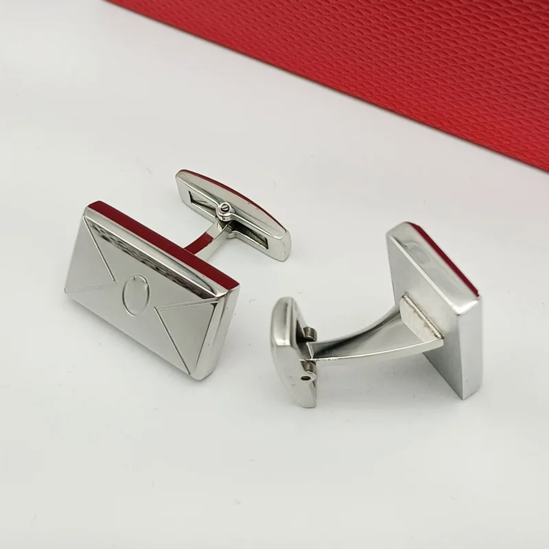 Luxury CT Rectangle 316 Stainless Steel Line Cuff Links 4 Colors Business Suit Shirts CuffLinks Classic Buttons Box Set