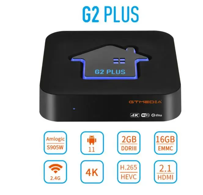 Hot selling GTMEDIA G2 PLUS Smart TV Box Android11 Amlogic 905W2 Quad Core 2.4G WIFI 4K UHD 2GB 16G Media Player Set Top Box