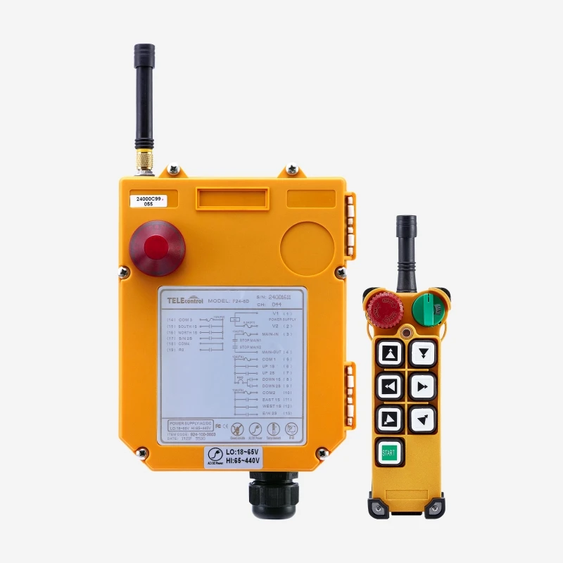 

F24-6D Telecontrol Wireless Industrial EOT Crane RC Remote Control 6 Way Dual Two Speed Button Key Command Controller Switch A24