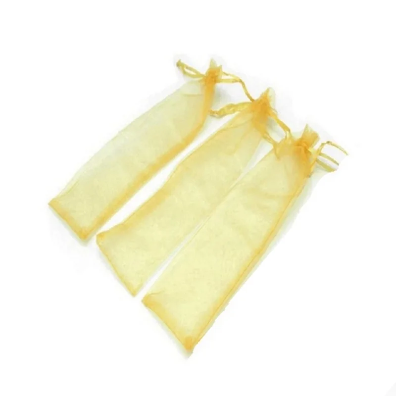 100pcs / lot 8color Silk pouch for hand fans organza gift bag gift pouch for hand fans with drawstring