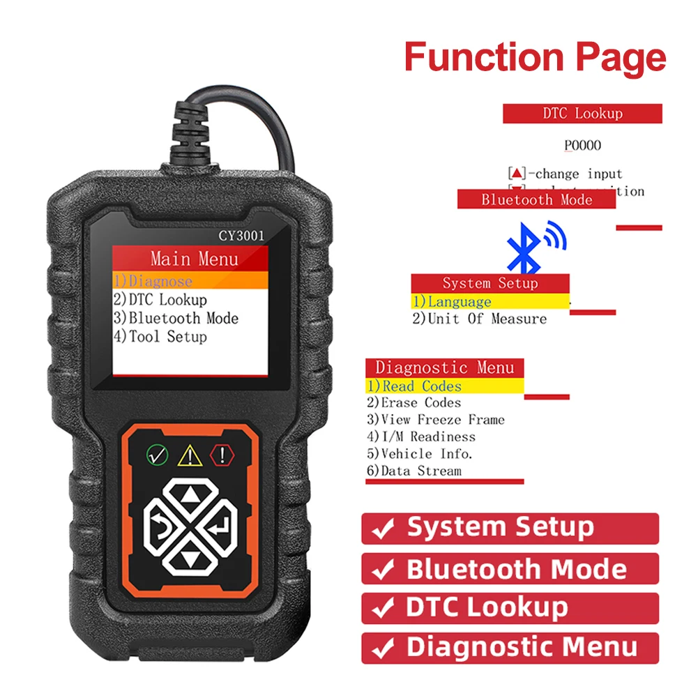 

OBD2/EOBD Car Diagnostic Tool Multifunctional Auto Engine System Code Reader With LCD Display Automotive DTC Scanner Accessorie
