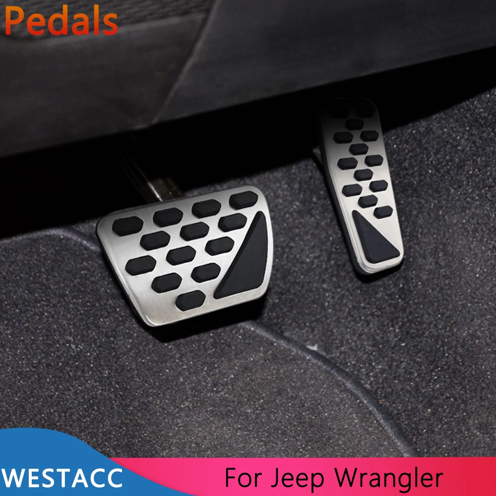 Car Pedals Stainless Steel Protective Cover for Jeep Wrangler JL