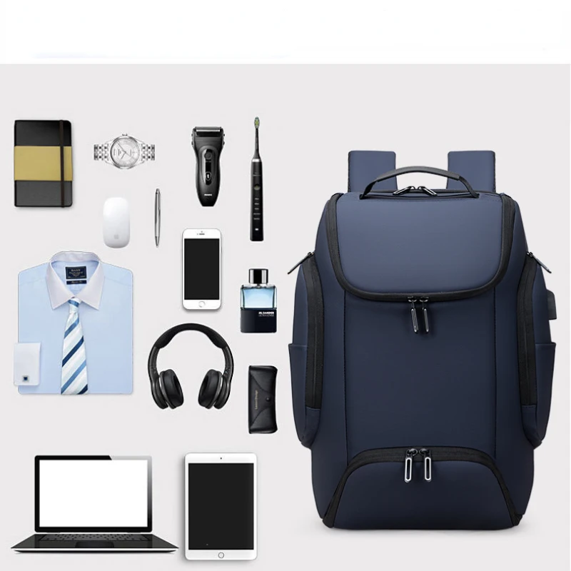 USB charging student backpack Multi functional splash proof leisure travel backpack Large capacity anti-theft business backpack