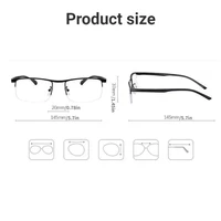 Progressive Multifocal Reading Glasses for Women and Men Anti-Blue Light Half Frame Bifocal Presbyopia Eyeglasses +100 To +400 4
