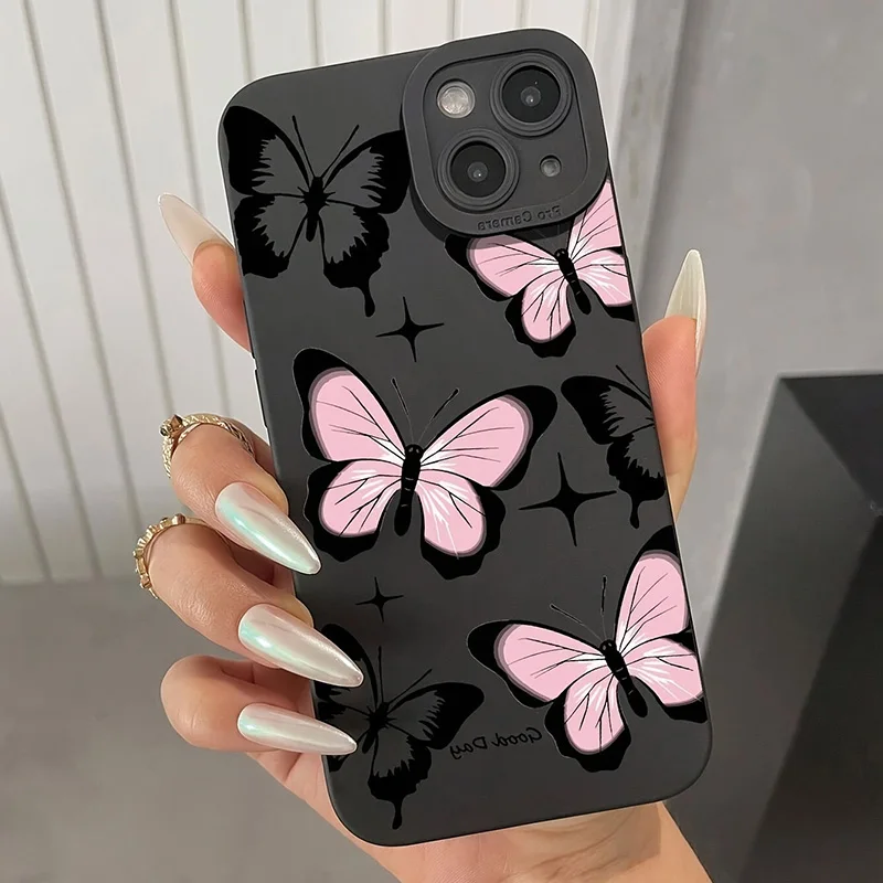 Elegant Black Butterfly Pattern Phone Case Cover