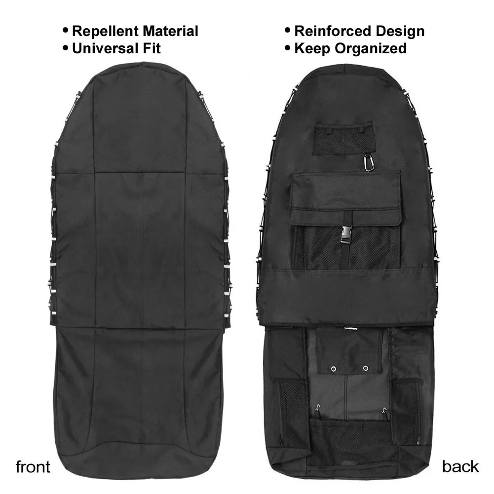 Car Front Seat Covers Universal Auto Seat Protector Waterproof Polyester Back Seat Protectors Cover with Organizer For Cars SUV