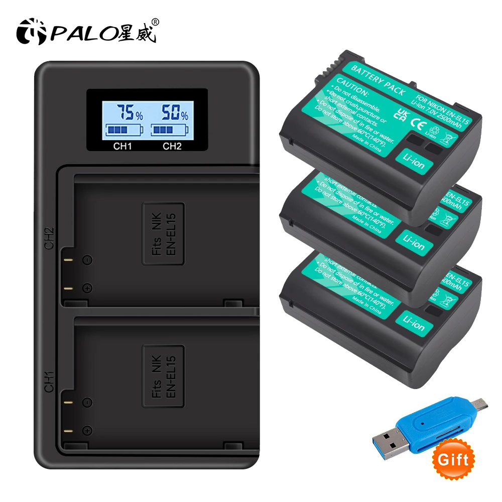 Caricabatterie Doppio Per Nikon 1 V1 D500 D750 D7000 D800E D810 EN