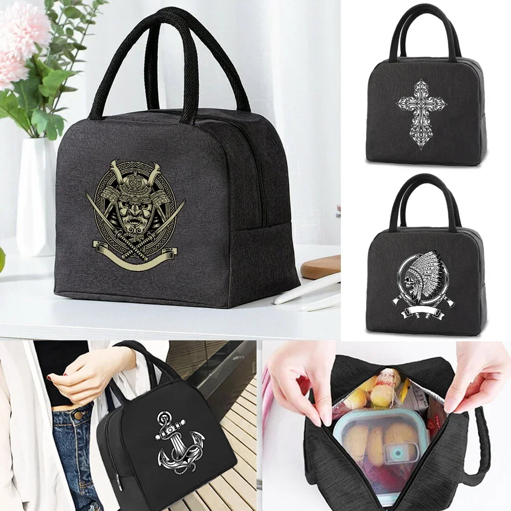 

Lunch Bag Women's Food Insulated Bag Canvas Insulated Tote for Men and Women All-purpose Reusable Lunch Bag for Office Picnics