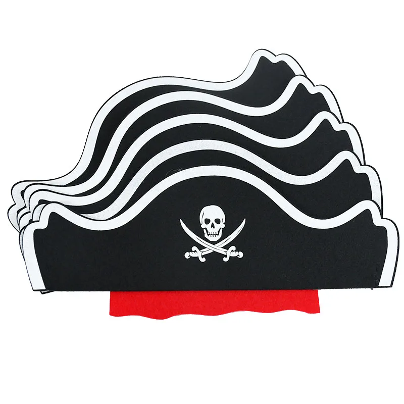 Pirate Punpirate Hat Costume Set For Halloween - Non-woven Fabric Skull  Caps 1/3/6pcs