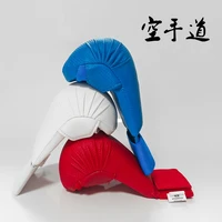 White Karate Gloves WKF Approved High Qulity Adults Kids Martial Arts Pouching Mitts Taekwondo Protector Boxing Gloves Red BLue 1