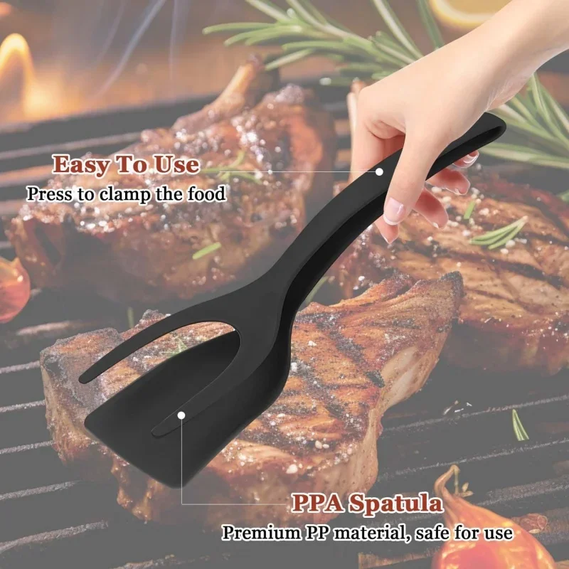 Shovel Clip Silicone Grip Flip Tongs Egg Steak Spatula Tongs Clamp Pancake Fried Turners Cooking Tool 1PCS Kitchen Accessories silicone cooking tools