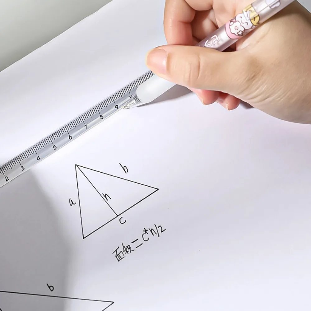 Mr. Paper Simple Transparent Three-square Ruler Students Drawing Measurement Ruler Exam Office School Supplies 2 Style drawing ruler