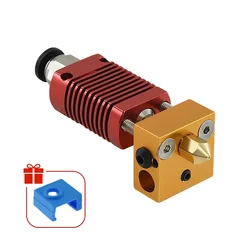 Premium Assembled 3D Printer Extruder Kit with Aluminum Heating Block and 0.4mm Nozzle (Red)