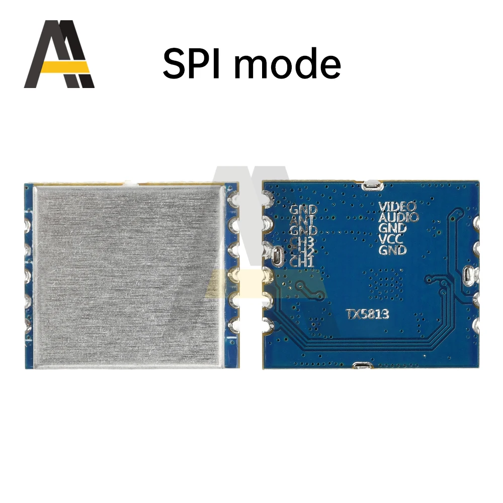 Module TX5813 5.8GHz connecté à une caméra FPV, émetteur récepteur prêt pour la transmission audio vidéo.