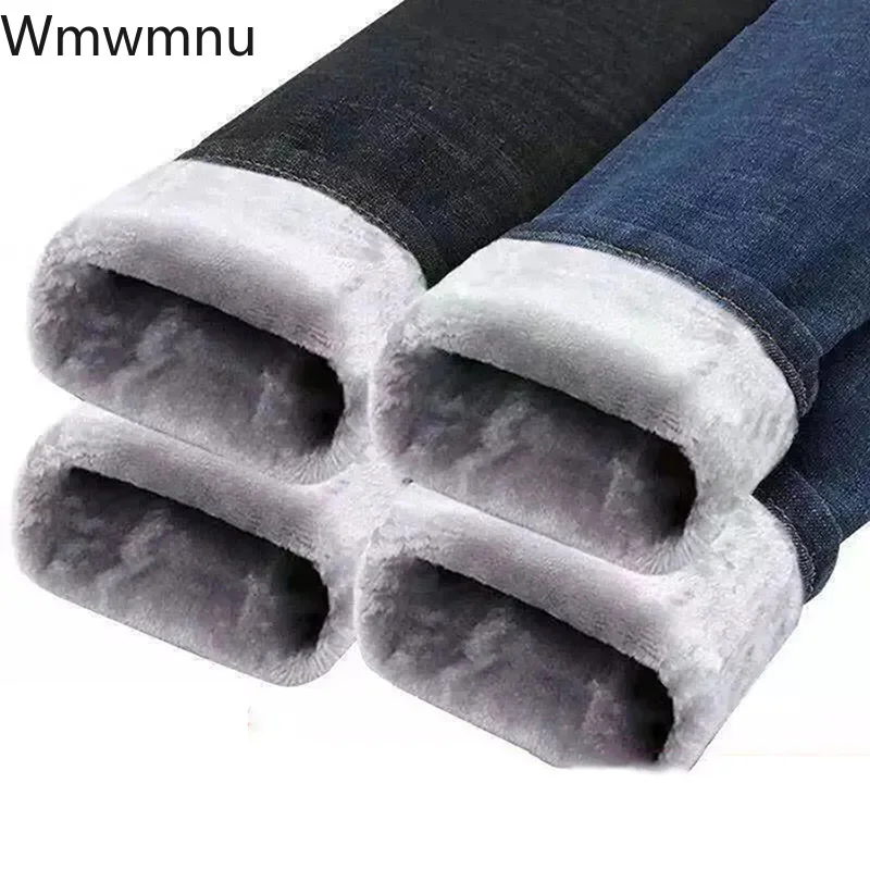 

Winter Plush Lined Skinny Vaqueros Vintage Casual Women's Denim Pants Slim Stretch Warm Trousers High Waist Thicken Pencil Jeans