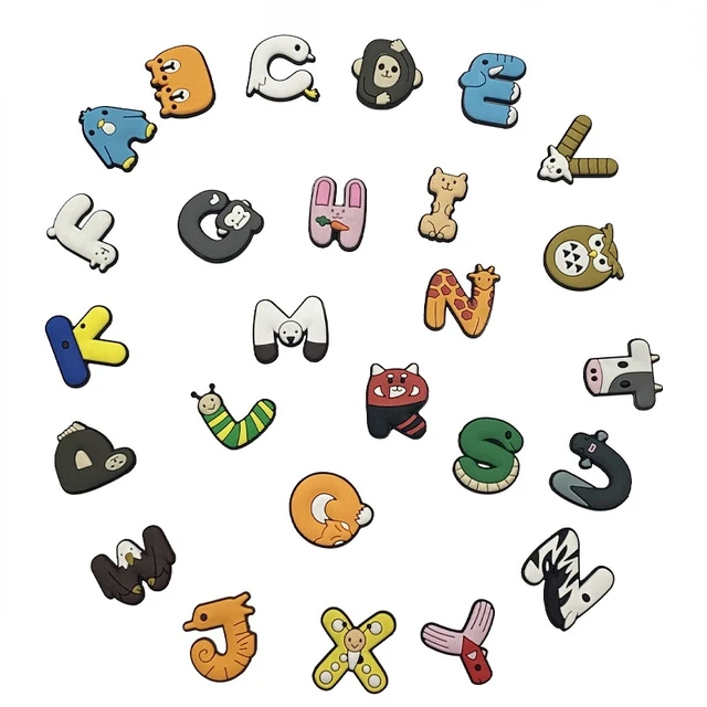 1PCS Animals Letters English Alphabet Shoes Charms PVC Croc Jibz