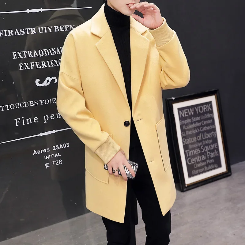 

High Quality Blazer Men's British Style Elegant Fashion High-end Simple Business Casual Gentleman Suit Jacket Woolen Coat