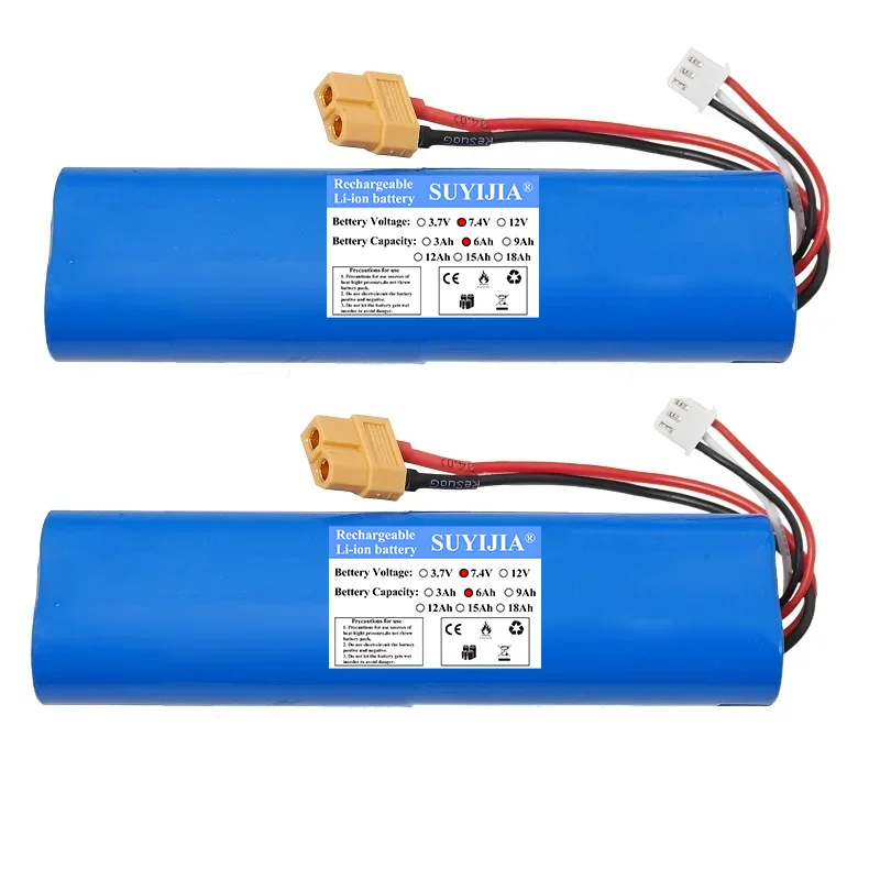 Batterie Li-ion 7.4V 6000mAh XT60 pour char Henglong 1/16 RC