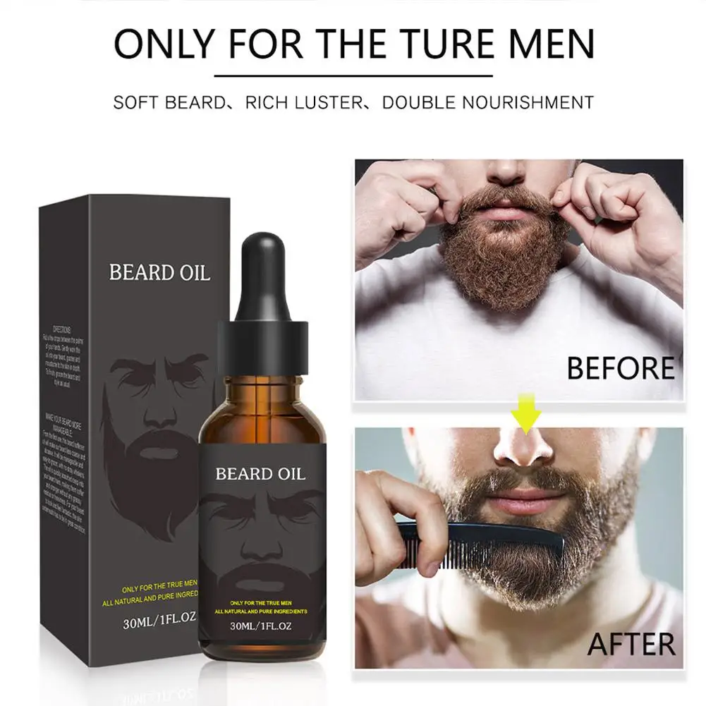 

30ml Men Natural Beard Growth Oil Moisturizing Smoothing Oil Hair Tools Gentlemen Growth Conditioner Care Dashing Beard Bea I0R1