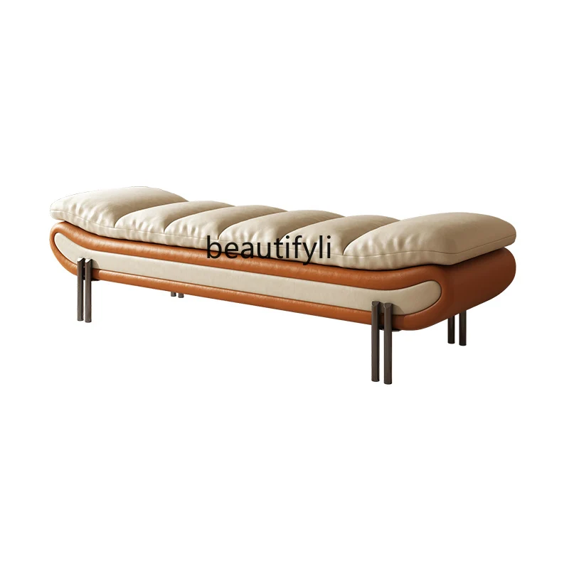 

Italian down Modern Bed Stool Light Luxury Tailstock Bed Bedroom Small Sofa Minimalist Long Shoe Changing Stool furniture